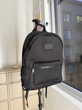 Dagne Dover Black Mini Backpack with Front Zip Pocket